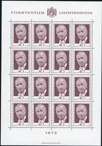 Full Pane, Theodore E.Steinway, Liechtenstein,  , Famous People, Stamp Collectors