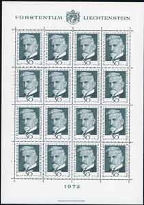 Full Pane, Theodore E.Steinway, Liechtenstein,  , Famous People, Stamp Collectors