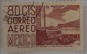 Stamp, New sports center at the University City, Mexico City, Mexico,  , Universities