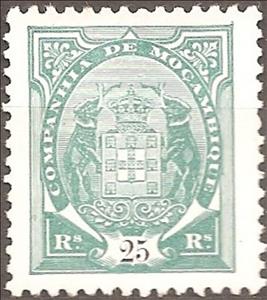 Stamp, Elephants Holding Coat Of Arms, Mozambique Company,  