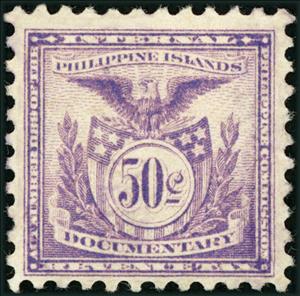 Stamp, Internal Revenue Tax: Documentary, Philippines,  , Coats of Arms, Eagles, Flags