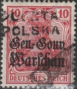 Stamp, Stamp of Germany overprinted, Poland,  , Women
