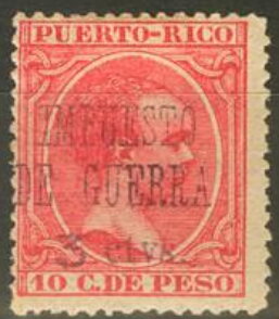 Overprinted 'Impuesta de Guerra' and surcharged