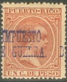 Overprinted 'Impuesta de Guerra' in Violet