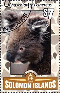 Stamp, Phascolarctos cireneus, Solomon Islands,  , Animals (Fauna), Bears