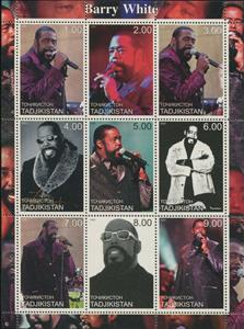 Mini Sheet, Barry White, Tajikistan,  , Famous People, Music, Singers