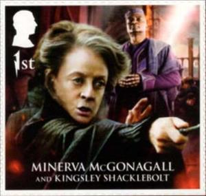 Stamp, Minerva McGonagall and Kingsley Shacklebolt, United Kingdom of Great Britain & Northern Ireland,  , Actors, Books, Harry Potter, film