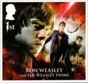Stamp, Ron Weasley and the Weasley Twins, United Kingdom of Great Britain & Northern Ireland,  , Actors, Books, Harry Potter, film