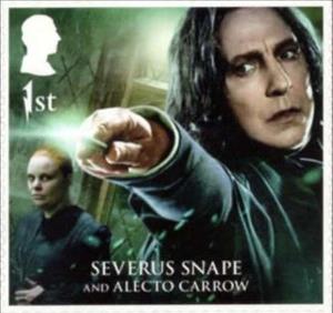 Stamp, Severus Snape and Alecto Carrow, United Kingdom of Great Britain & Northern Ireland,  , Actors, Books, Harry Potter, film
