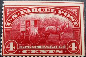 Stamp, Rural Carrier, United States of America,  , Carriages, Horses, Postal Services, Postal Traffic, Postmen