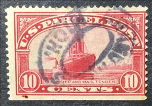 Stamp, Steamship "Kronprinz Wilhelm" and Mail Tender, United States of America,  , Postal Services, Postal Traffic, Ships, Steamers