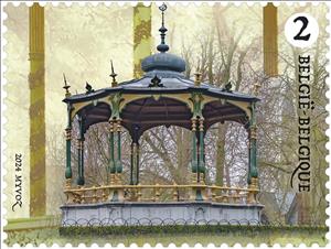 Stamp, Bandstand, Bruges, Belgium,  , Architecture