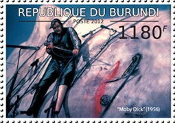Stamp, "Moby Dick" (1956), Burundi,  , Anniversaries and Jubilees, Famous People, Literary People (Poets and Writers), Literature