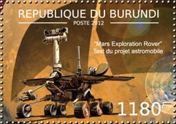 Stamp, Mars Curiosity, Burundi,  , Outer Space, Space Traveling, Spacecrafts