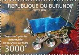 Stamp, Mars Curiosity, Burundi,  , Outer Space, Space Traveling, Spacecrafts