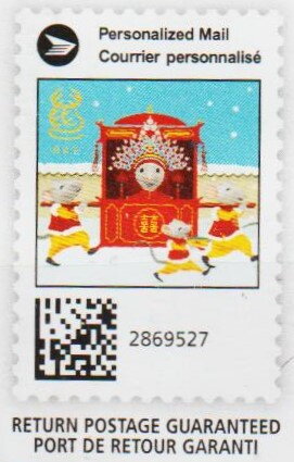 Stamp, Rat Bride on way to Wedding Chinese New Year of ox, Canada,  , Chinese New Year