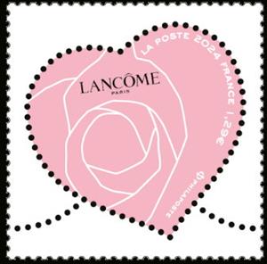 Stamp, Valentine Hearts : Lancôme Paris, France,  , Hearts, Valentine's Day