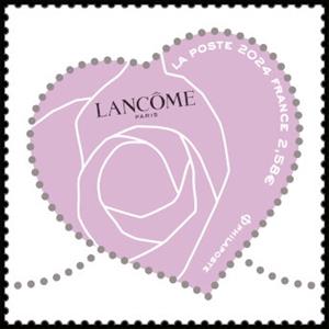 Stamp, Valentine Hearts : Lancôme Paris, France,  , Hearts, Valentine's Day