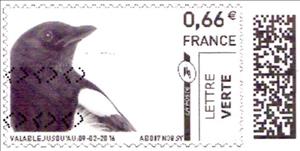 Stamp, Bird 3, France,  , Animals (Fauna), Birds