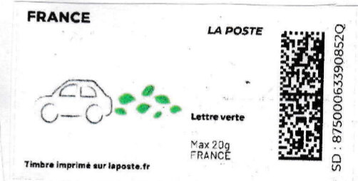Stamp, Car with Green Exhaust. Redesign no logo, France,  , Cars, Environment Protection