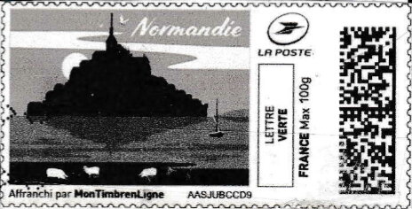 Normandy Normandie. Mont St Michel in black