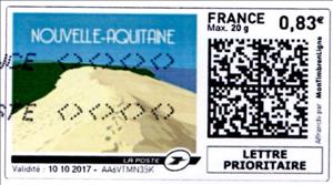 Stamp, Nouvelle Aquitaine in colour, France,  , Coastal Areas, Dunes, Landscapes