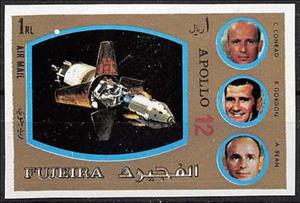 Stamp, Apollo 12, Fujairah (Fujeira),  , Astronauts, Outer Space, Space Traveling, Spacecrafts