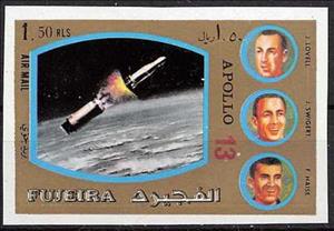 Stamp, Apollo 13, Fujairah (Fujeira),  , Astronauts, Outer Space, Space Traveling, Spacecrafts
