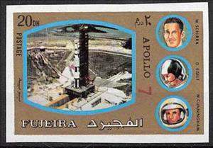 Stamp, Apollo 7, Fujairah (Fujeira),  , Astronauts, Outer Space, Space Traveling