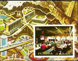 Souvenir Sheet, Control Station, Fujairah (Fujeira),  , Astronauts, Outer Space, Space Traveling