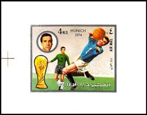 Souvenir Sheet, Football Players, Fujairah (Fujeira),  , Athletes, Football (Soccer), Sports, Trophies