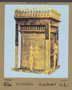 Stamp, Gilded Wood Canopic Shrine, Fujairah (Fujeira),  , Art, Golden Objects, Statues