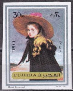 Stamp, Henriette with the Big Hat, by Henri Evenepoel, Fujairah (Fujeira),  , Paintings