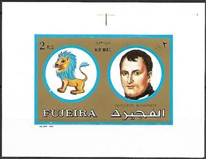 Souvenir Sheet, Leo, Napoleon I, Fujairah (Fujeira),  , Emperors, Famous People, Zodiac