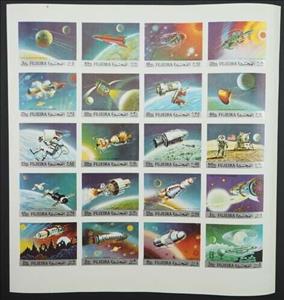 Mini Sheet, Present and future Space Achievements, Fujairah (Fujeira),  , Outer Space, Space Traveling, Spacecrafts
