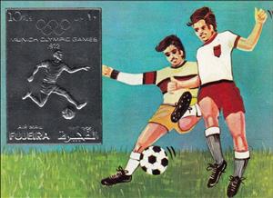 Souvenir Sheet, Soccer Player, Fujairah (Fujeira),  