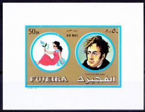 Souvenir Sheet, Virgo, Chateaubriand, Fujairah (Fujeira),  , Famous People, Zodiac