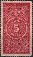 Stamp, Statistical Fee, inscribed "Deutsches Reich", German Realm,  , Letters (Alphabet), Numbers