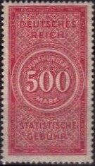 Stamp, Statistical Fee, inscribed "Deutsches Reich", German Realm,  , Letters (Alphabet), Numbers