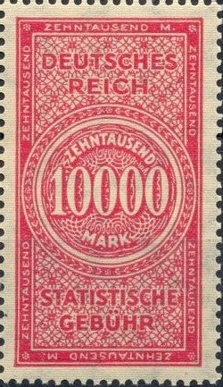 Stamp, Statistical Fee, inscribed "Deutsches Reich", German Realm,  , Letters (Alphabet), Numbers