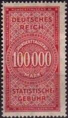 Stamp, Statistical Fee, inscribed "Deutsches Reich", German Realm,  , Letters (Alphabet), Numbers