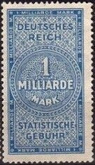 Stamp, Statistical Fee, inscribed "Deutsches Reich", German Realm,  , Letters (Alphabet), Numbers