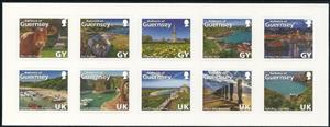 Se-tenant, Love the Bailiwick, Guernsey,  , Animals (Fauna), Churches - Cathedrals - Basilicas - Chapels, Coastal Areas, Fortresses / Strongholds, Landscapes, Ports