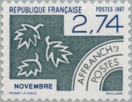 The months of the year: November