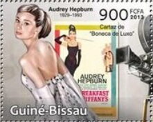 Stamp, 20th Anniversary of the Death of Audrey Hepburn, Guinea-Bissau,  , Actors, Famous People, Women