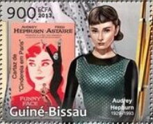 Stamp, 20th Anniversary of the Death of Audrey Hepburn, Guinea-Bissau,  , Actors, Famous People, Women