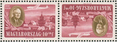 Tete-Beche, F.D. Roosevelt, Plane, Casablanca, Hungary,  , Aircraft, Aviation, Heads of State, Townscapes / City Views