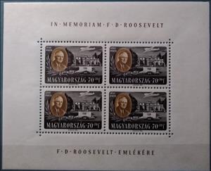 Souvenir Sheet, F.D. Roosevelt, Plane, Hyde Park, Hungary,  , Aircraft, Aviation, Buildings, Heads of State, Monuments, Parks