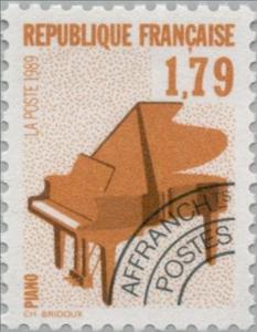 Stamp, Musical instrument: the piano, France,  , Music, Musical Instruments