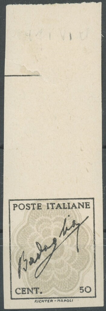 Signature of Badoglio on frame